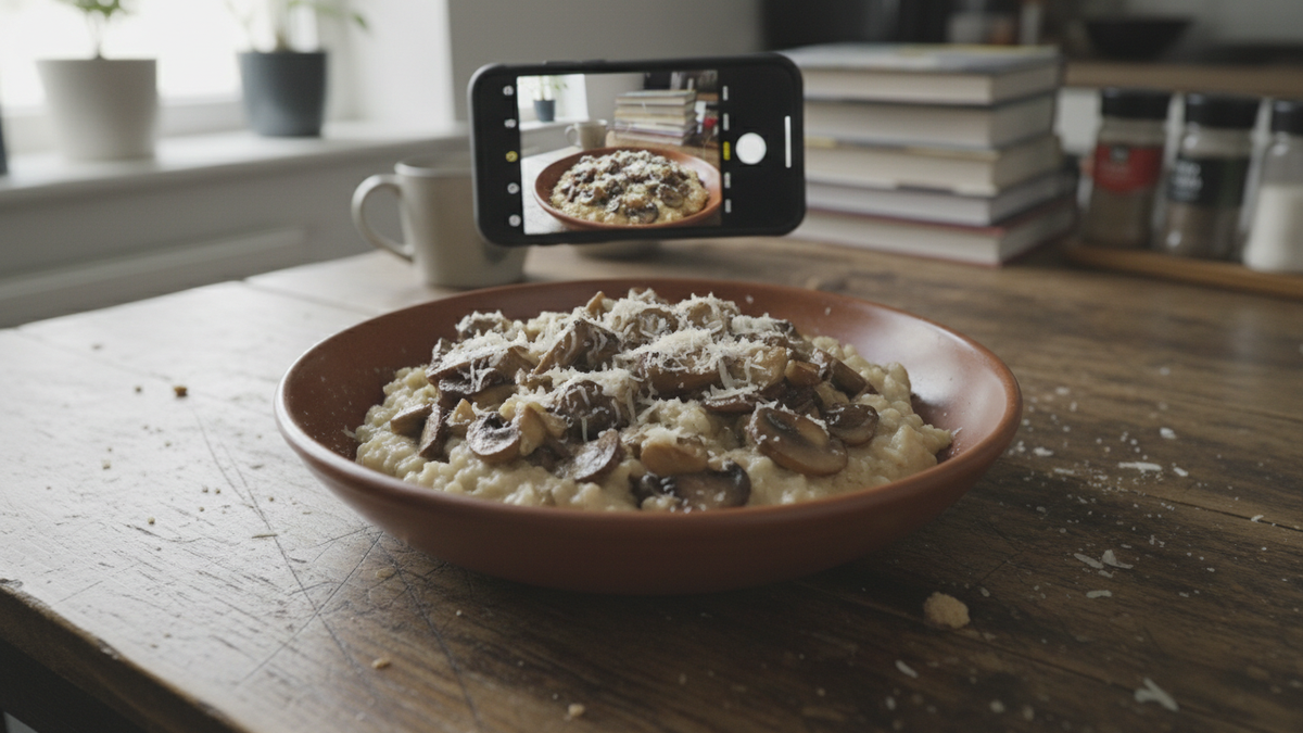 Baked Mushroom Risotto — ingredients and quantities for 4 servings