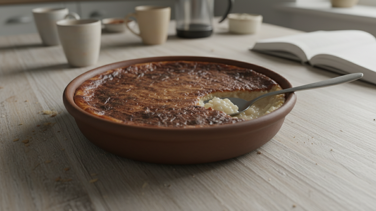 Baked Rice Pudding — ingredients and quantities for 4 servings