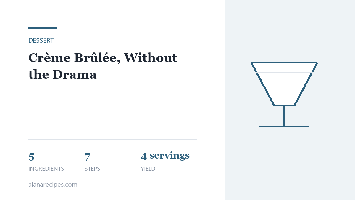 Crème Brûlée, Without the Drama — ingredients and quantities for 4 servings