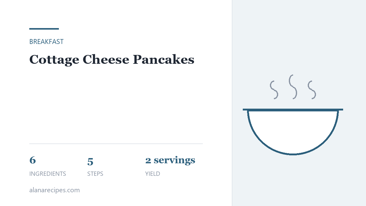 Cottage Cheese Pancakes — ingredients and quantities for 2 servings, about 8 small pancakes