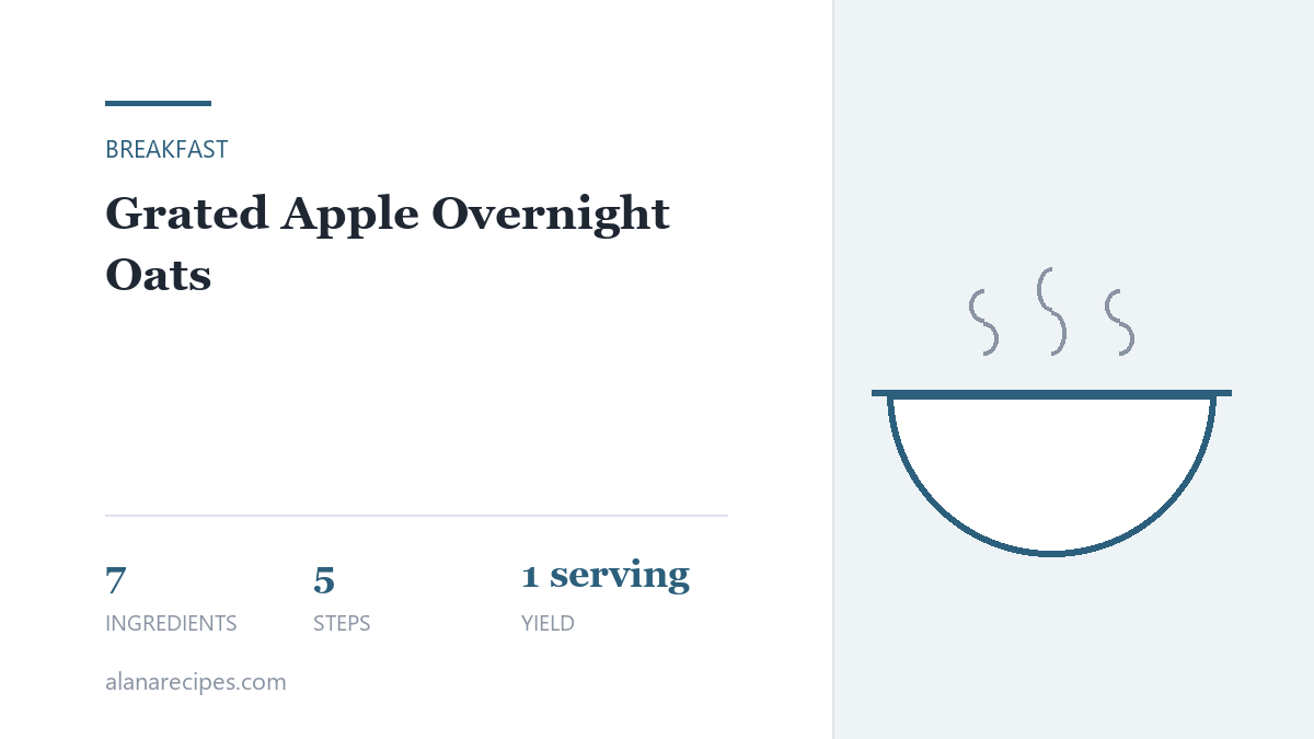 Grated Apple Overnight Oats — ingredients and quantities for 1 serving