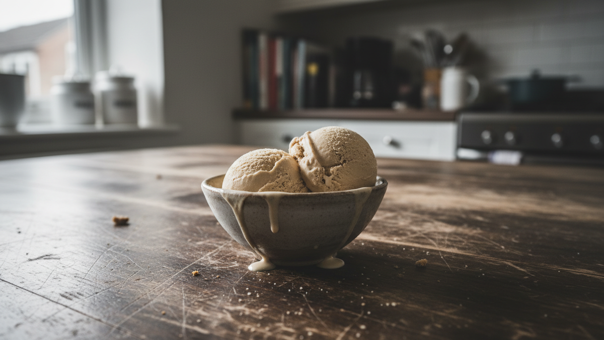 No-Churn Coffee Ice Cream — ingredients and quantities for about 1 quart