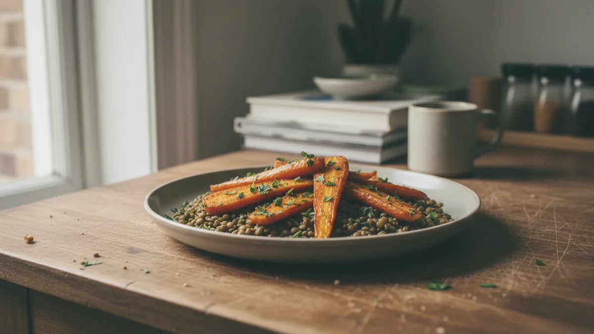 Roast Carrot and Lentil Salad