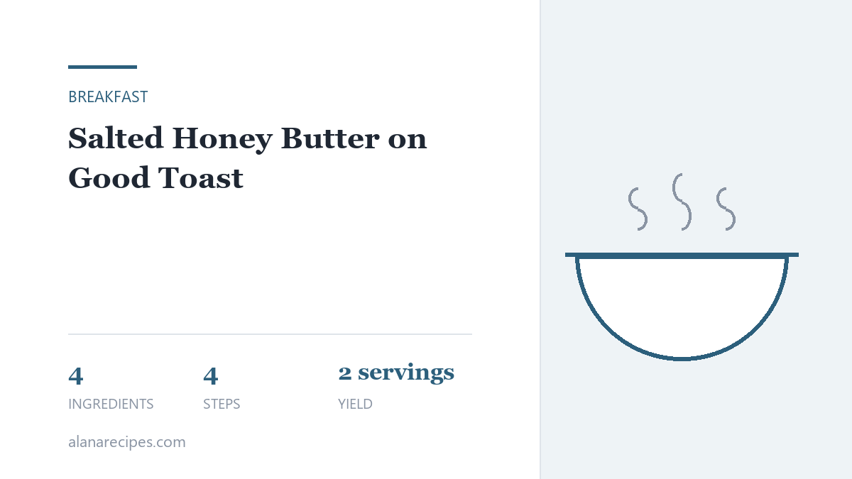 Salted Honey Butter on Good Toast — ingredients and quantities for 2 servings