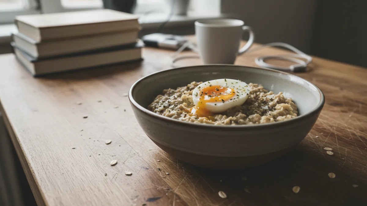 Savory Oats with a Soft Egg
