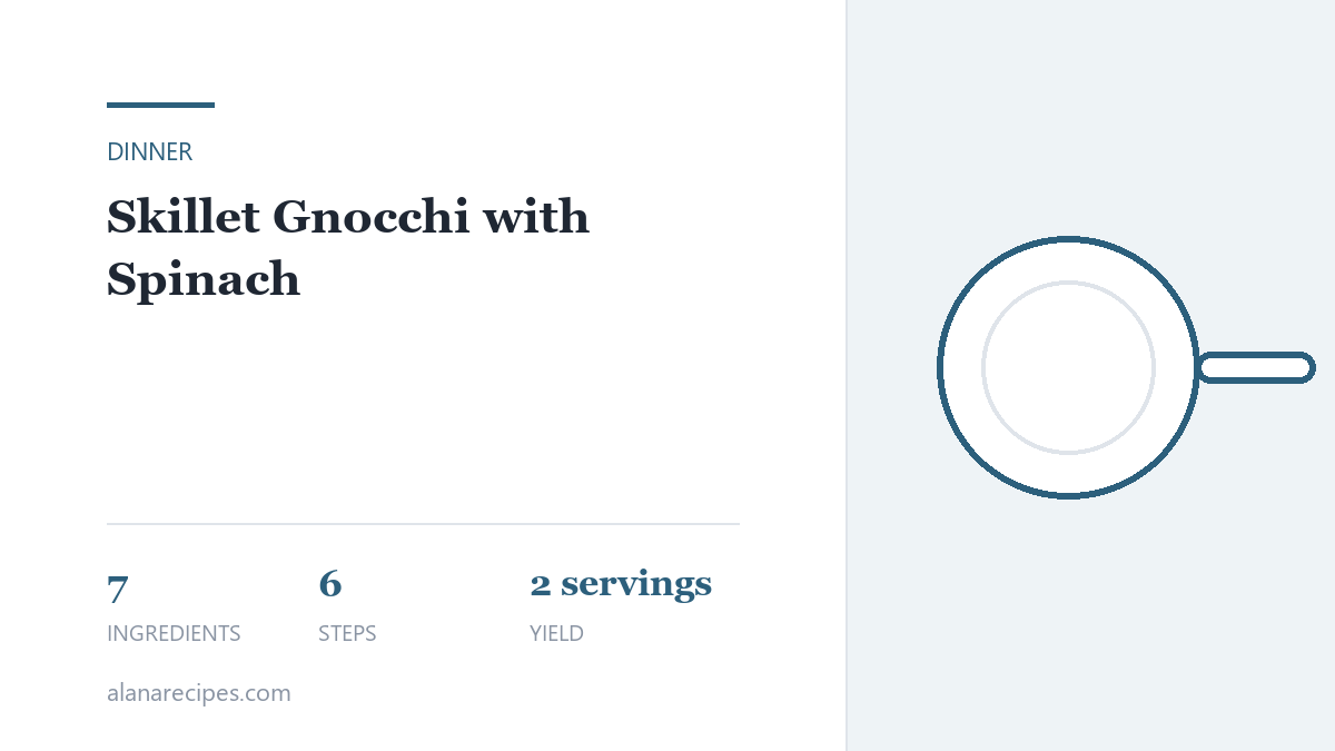 Skillet Gnocchi with Spinach — ingredients and quantities for 2 servings