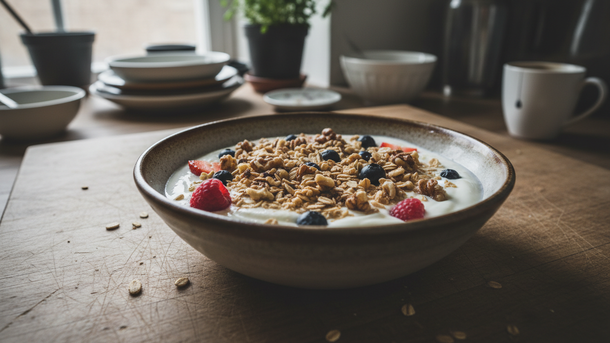 Toasted Oat and Yoghurt Bowl — ingredients and quantities for 1 serving