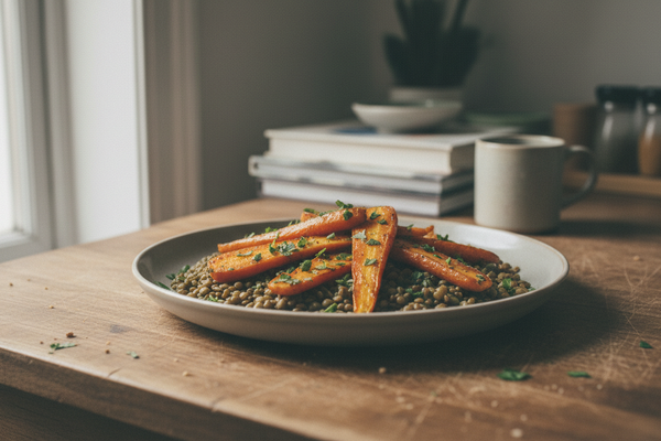 Roast Carrot and Lentil Salad
