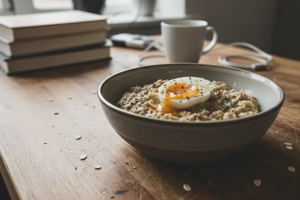 Savory Oats with a Soft Egg