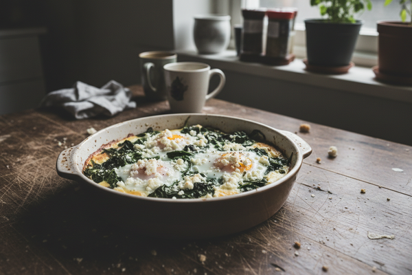 Spinach and Feta Baked Eggs