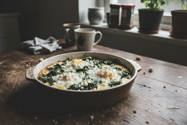 Spinach and Feta Baked Eggs