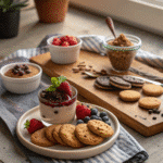 Simple desserts on a rustic kitchen counter simplest type of dessert