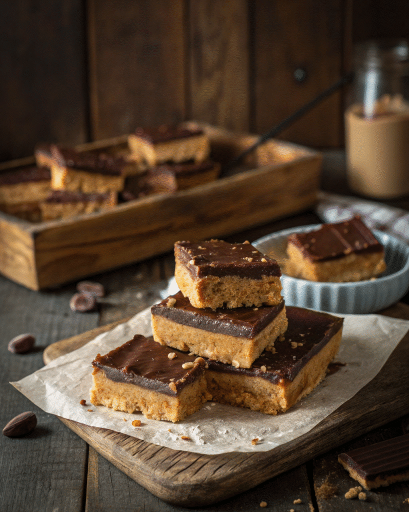 Chocolate-covered peanut butter bars