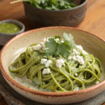 Green Spaghetti Recipe with Creamy Poblano Sauce