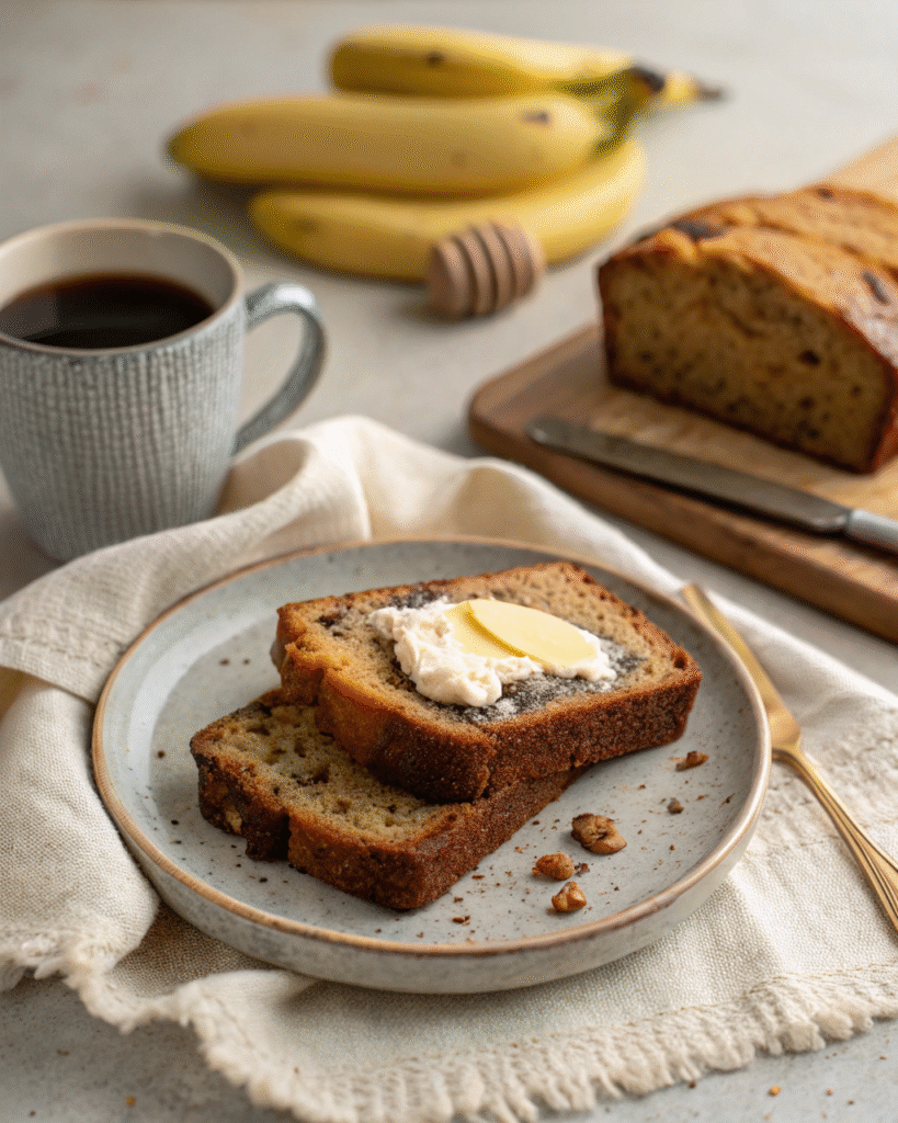 Banana bread served with butter
What is the easiest thing to bake?