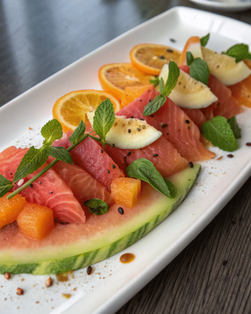 smoked salmon and melon appetizer