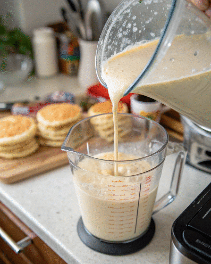 Blending batter for cottage cheese baby pancakes
