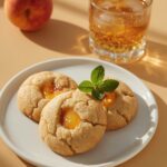 Served peach pie cookies on platter