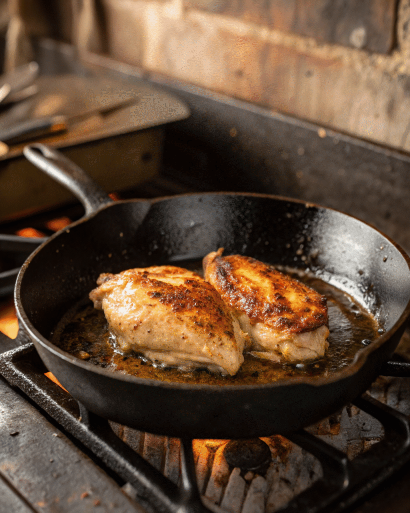 Searing Chicken for Gnocchi Recipe