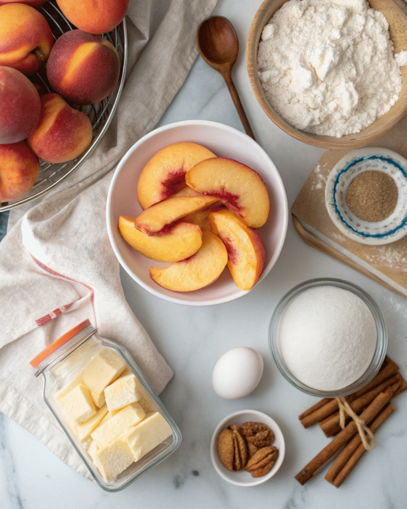 Ingredients for chilled peach pie cookies