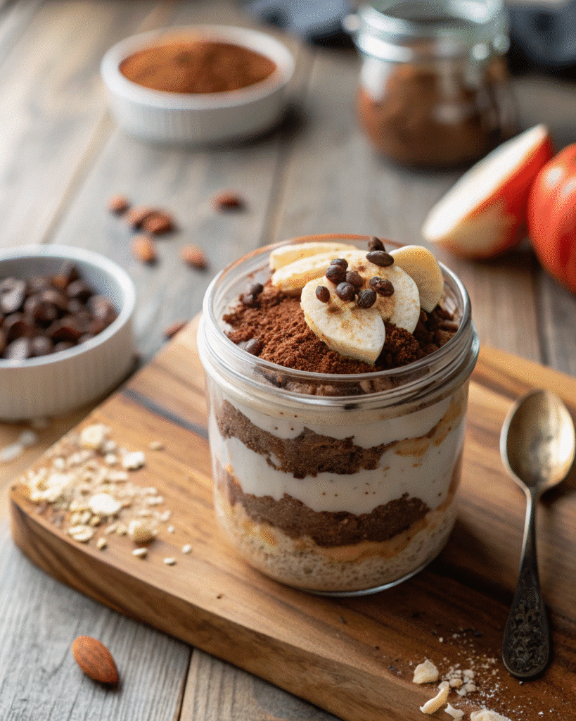 layering tiramisu oats