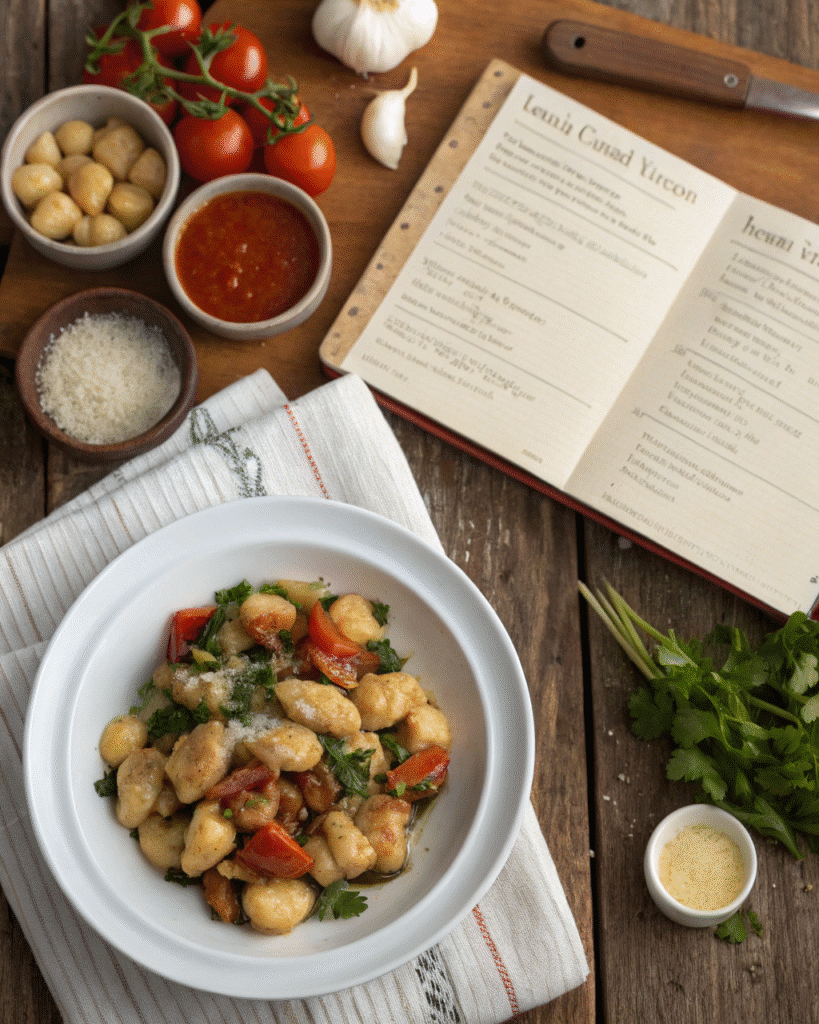 Tuscan Chicken Gnocchi with Ingredients