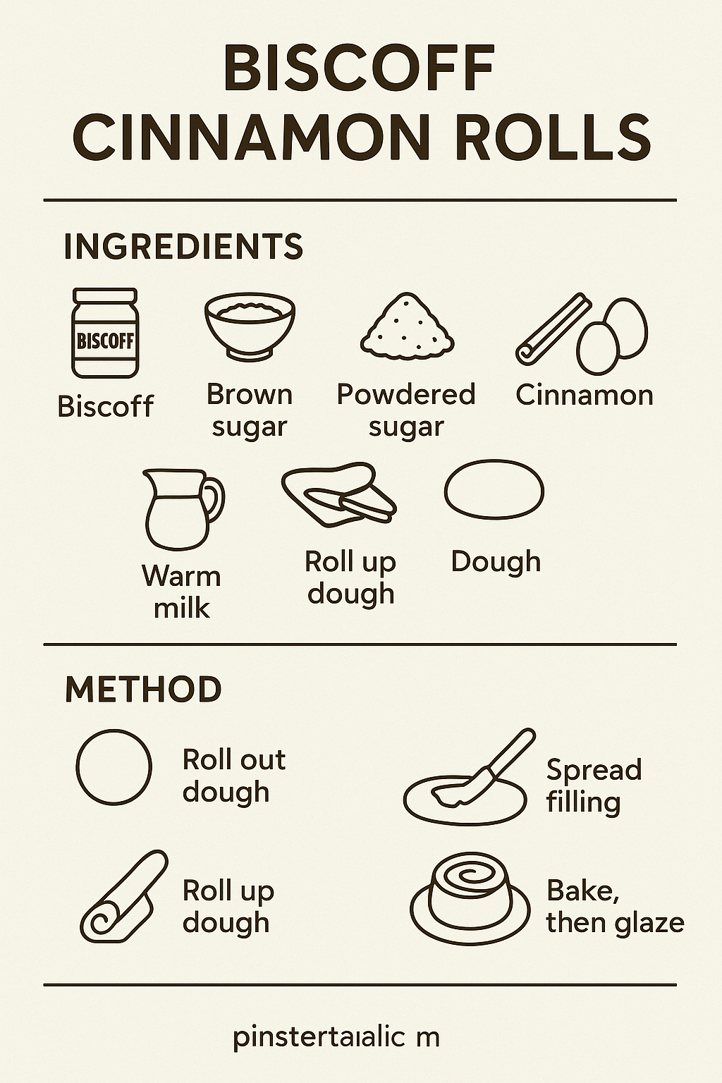 Printable recipe card for Biscoff cookie butter cinnamon rolls