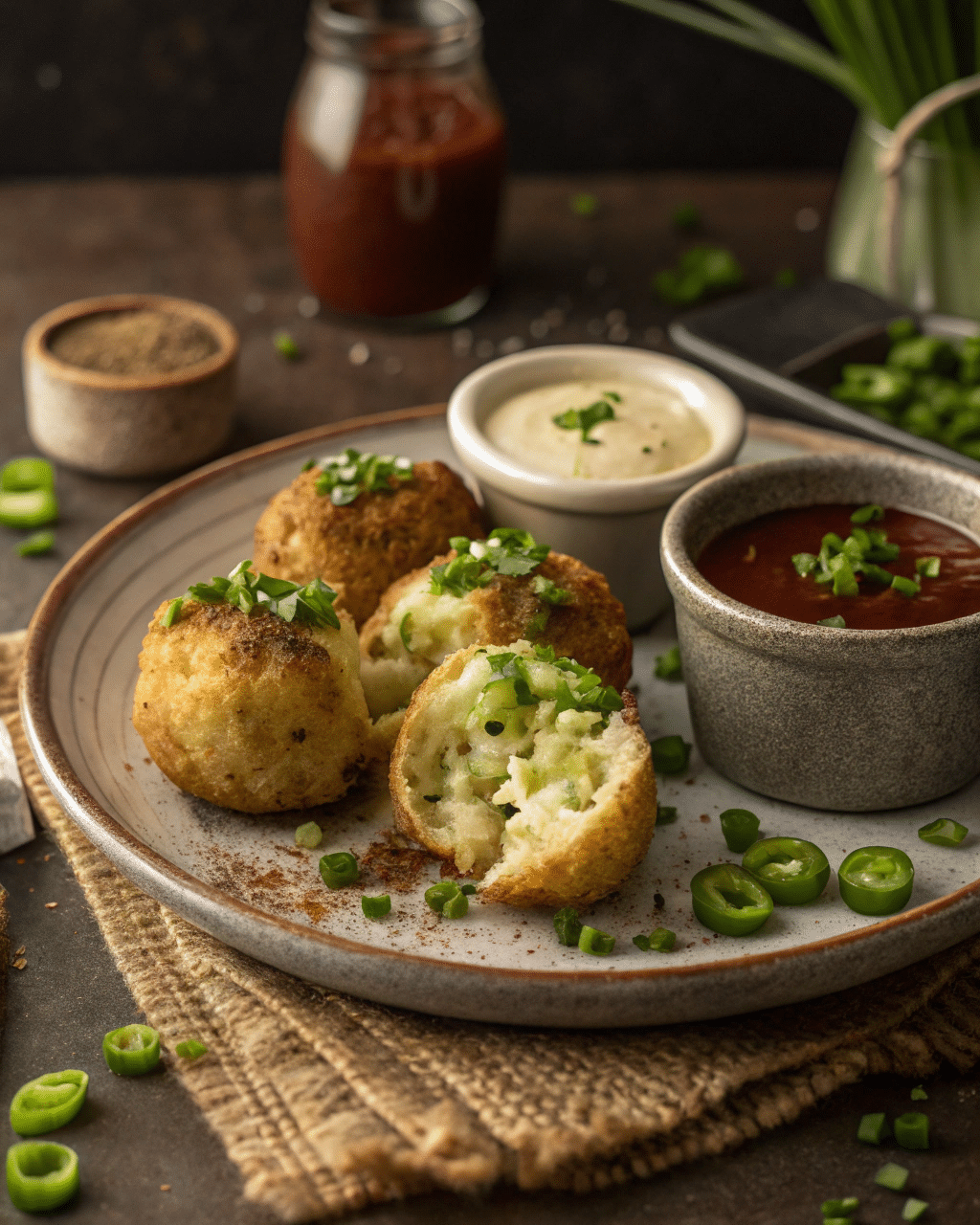 Smashed Green Onion Potato Bombs – Crispy, Cheesy & Totally Addictive